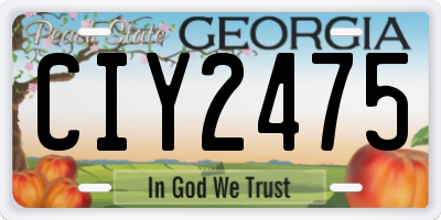 GA license plate CIY2475