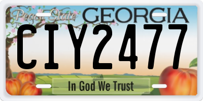 GA license plate CIY2477