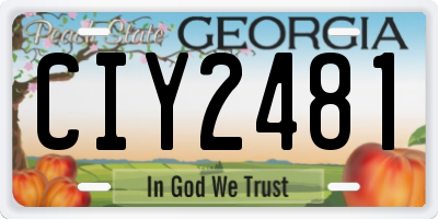 GA license plate CIY2481