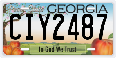 GA license plate CIY2487