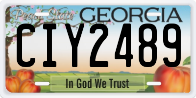 GA license plate CIY2489