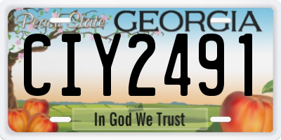 GA license plate CIY2491