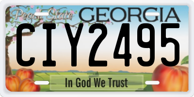 GA license plate CIY2495