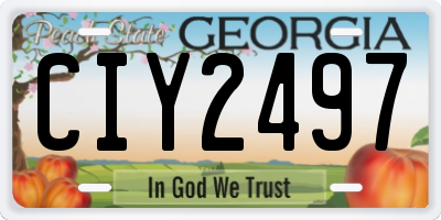 GA license plate CIY2497