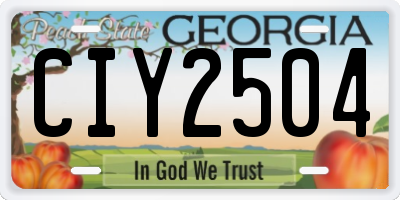 GA license plate CIY2504
