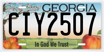 GA license plate CIY2507