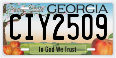 GA license plate CIY2509