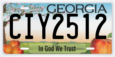GA license plate CIY2512