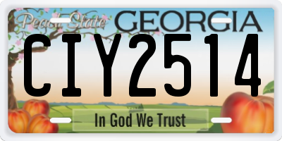 GA license plate CIY2514