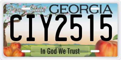 GA license plate CIY2515