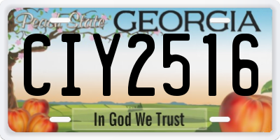 GA license plate CIY2516