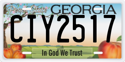 GA license plate CIY2517