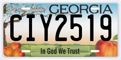 GA license plate CIY2519