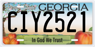 GA license plate CIY2521