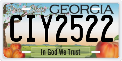 GA license plate CIY2522