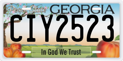 GA license plate CIY2523
