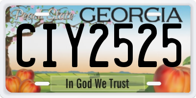 GA license plate CIY2525
