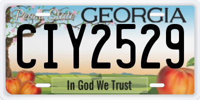 GA license plate CIY2529