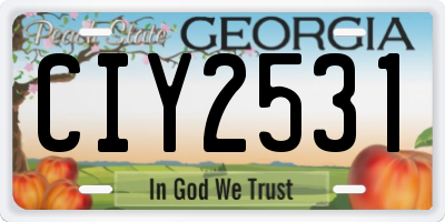 GA license plate CIY2531