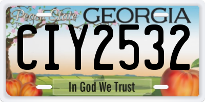 GA license plate CIY2532