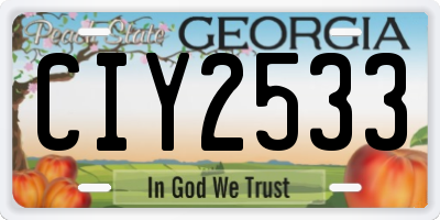 GA license plate CIY2533