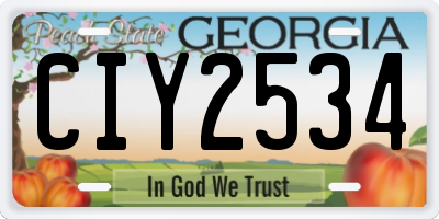 GA license plate CIY2534