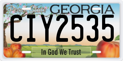 GA license plate CIY2535