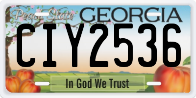 GA license plate CIY2536