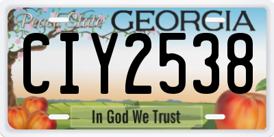 GA license plate CIY2538