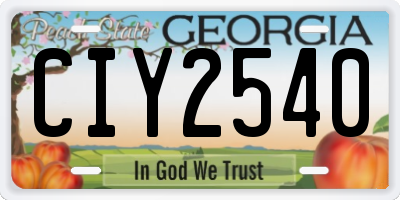GA license plate CIY2540