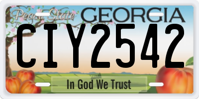 GA license plate CIY2542