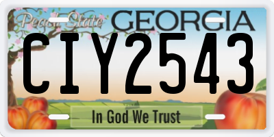 GA license plate CIY2543