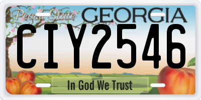 GA license plate CIY2546