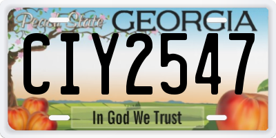 GA license plate CIY2547