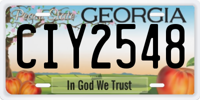 GA license plate CIY2548