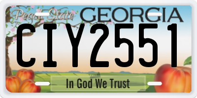 GA license plate CIY2551