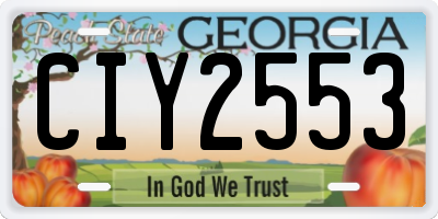 GA license plate CIY2553