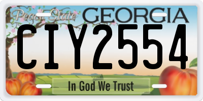GA license plate CIY2554
