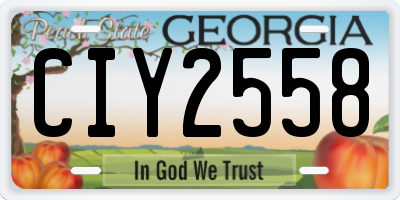 GA license plate CIY2558