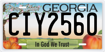 GA license plate CIY2560