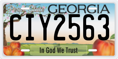 GA license plate CIY2563