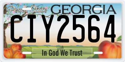 GA license plate CIY2564