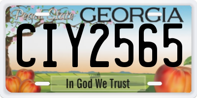 GA license plate CIY2565