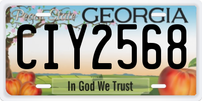 GA license plate CIY2568
