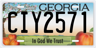 GA license plate CIY2571