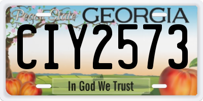 GA license plate CIY2573
