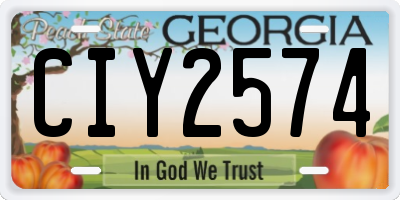 GA license plate CIY2574