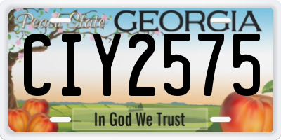 GA license plate CIY2575