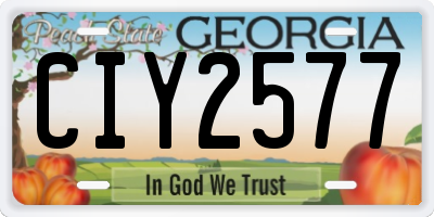 GA license plate CIY2577