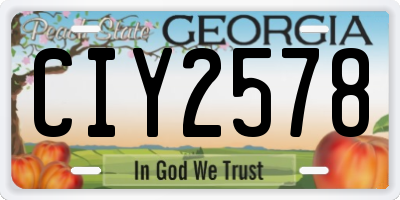 GA license plate CIY2578